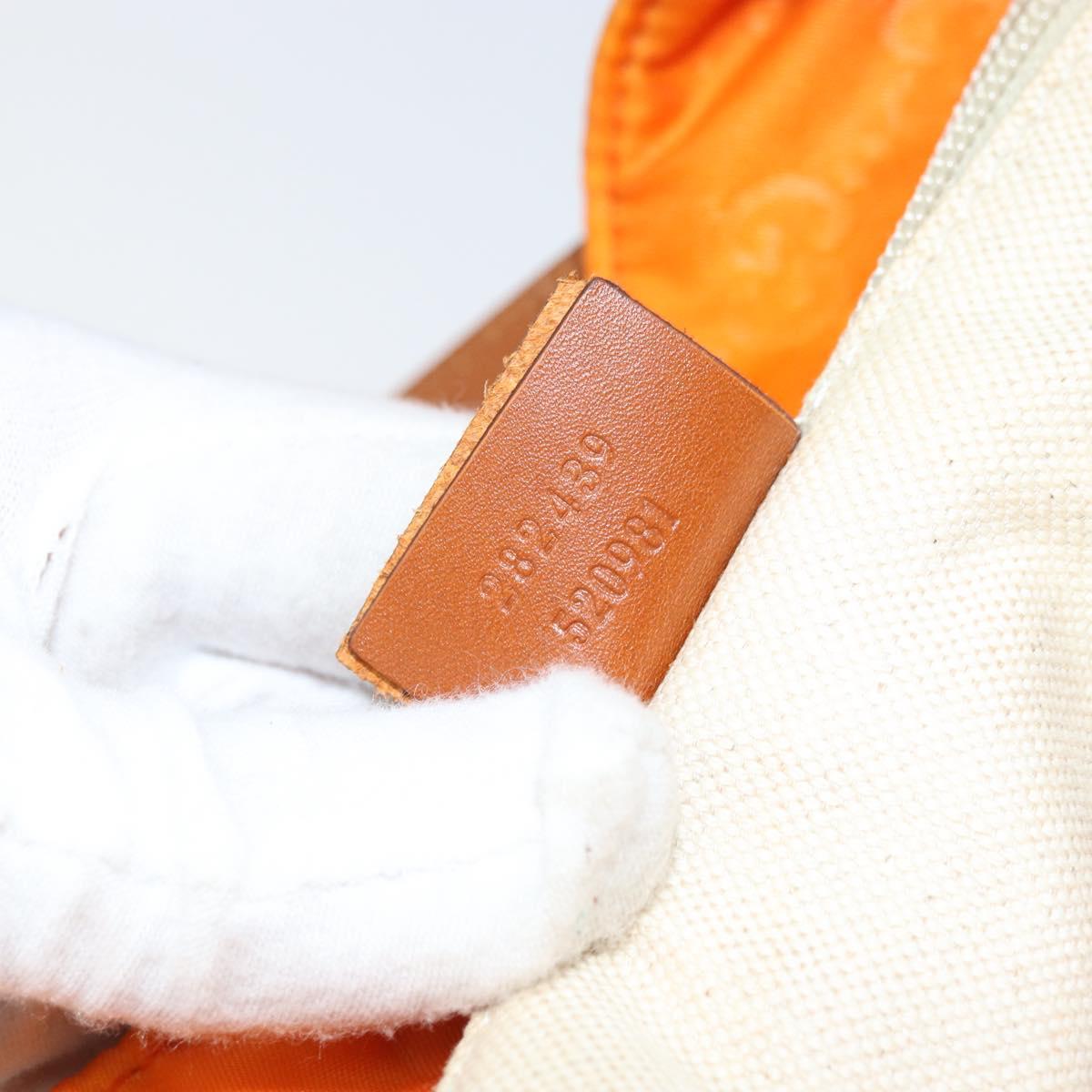 GUCCI GG Canvas Tote Bag Nylon Orange 282439 Auth 173944