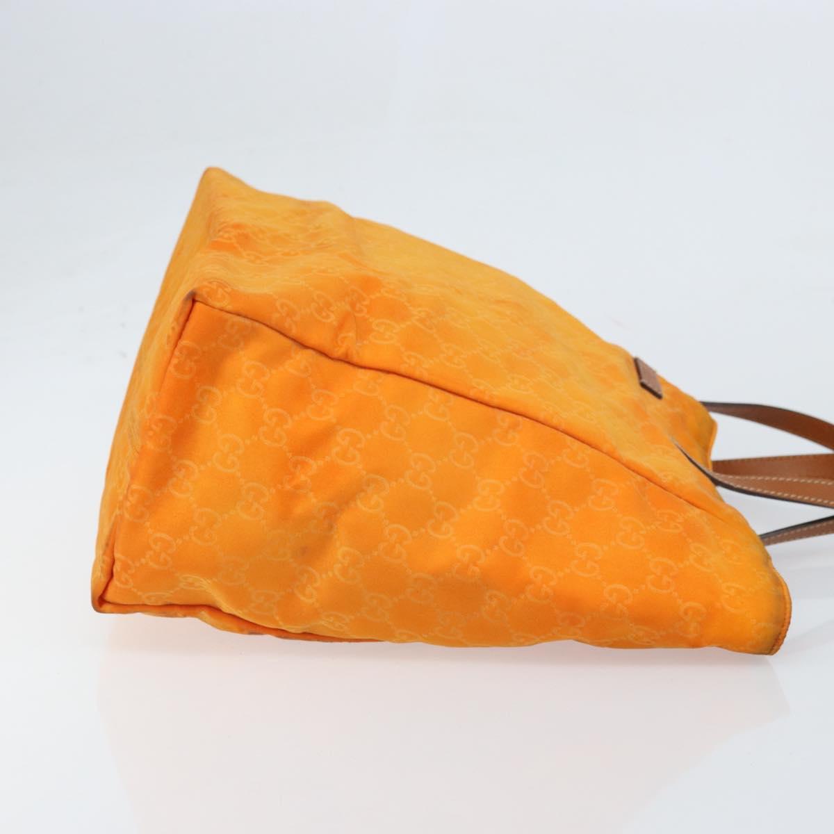 GUCCI GG Canvas Tote Bag Nylon Orange 282439 Auth 173944