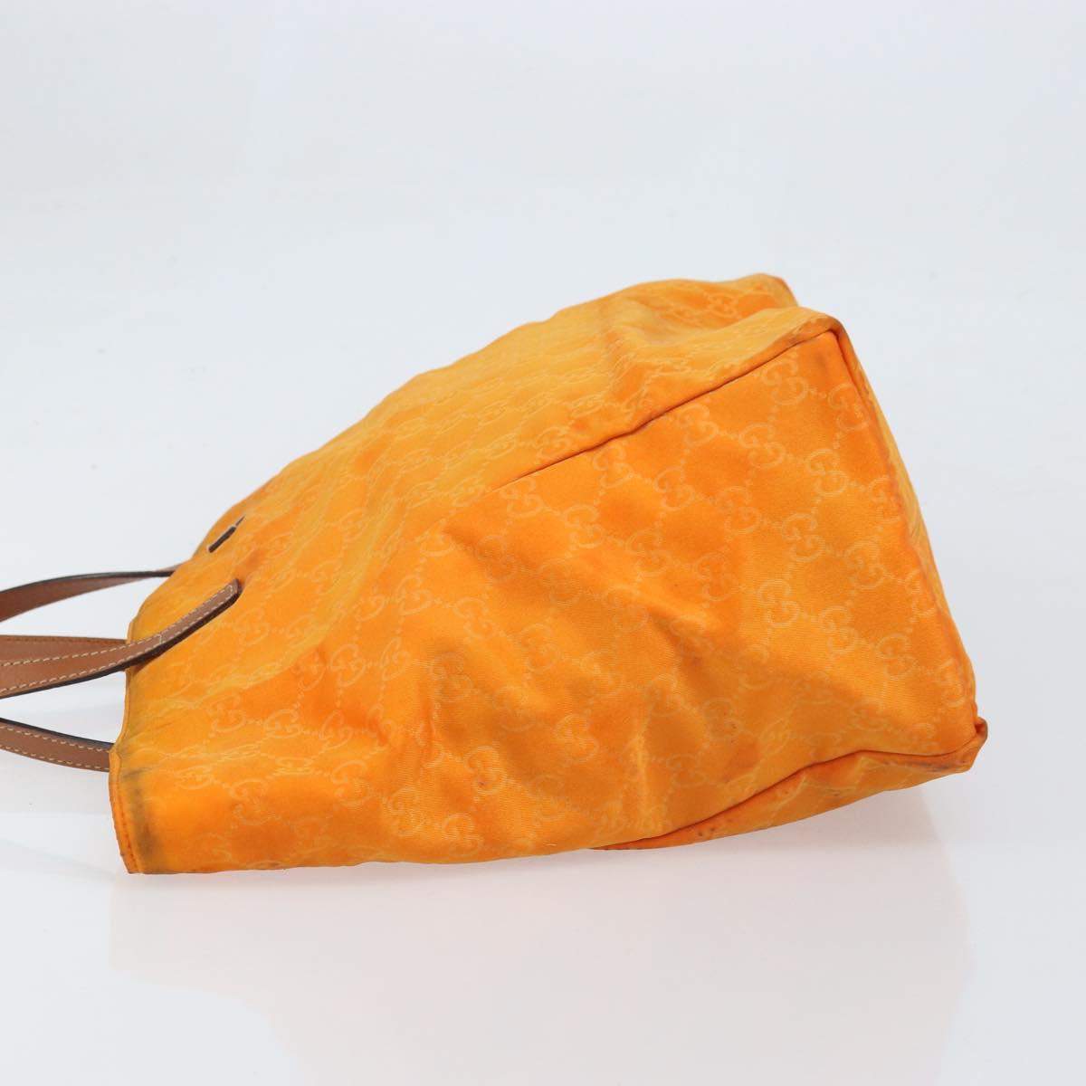 GUCCI GG Canvas Tote Bag Nylon Orange 282439 Auth 173944