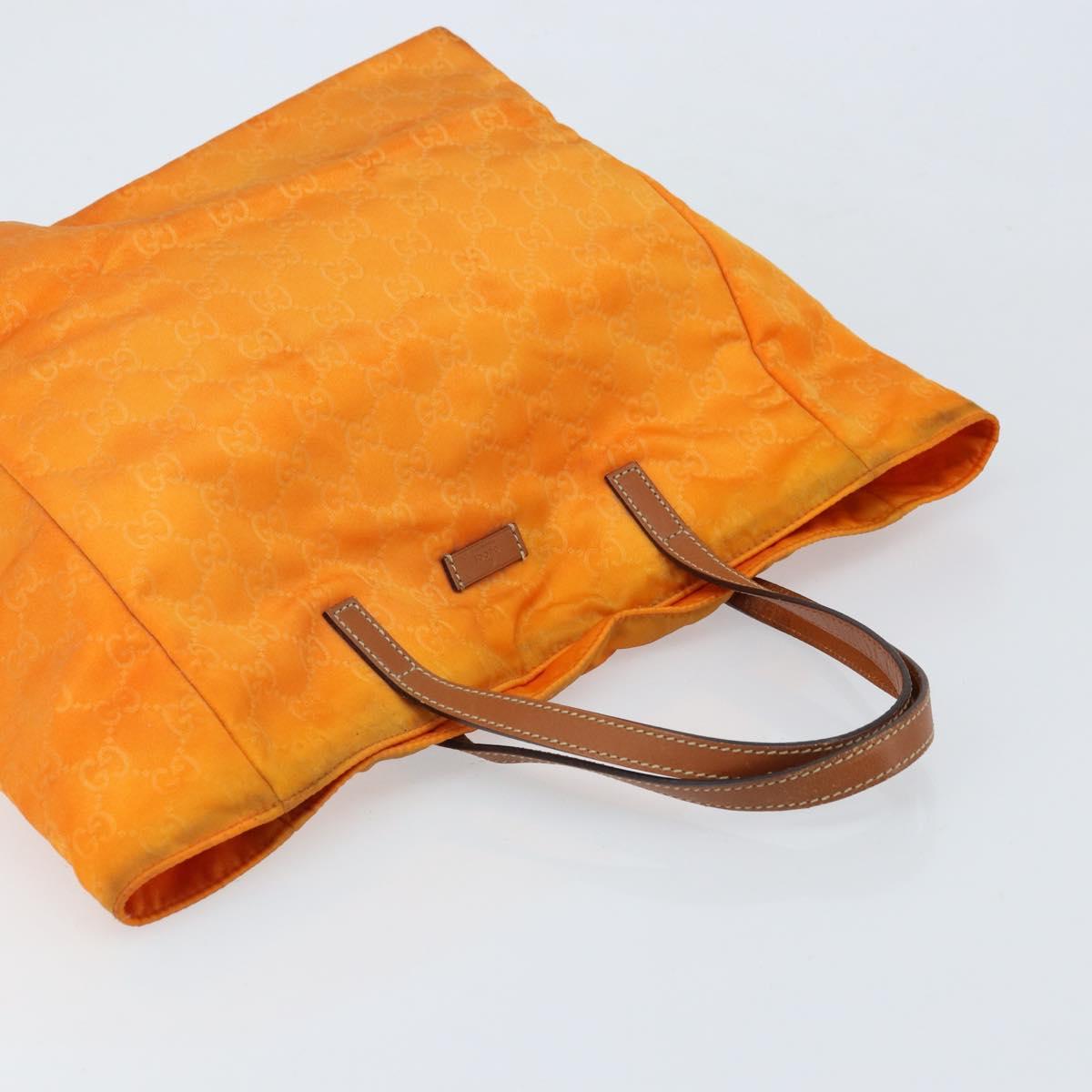 GUCCI GG Canvas Tote Bag Nylon Orange 282439 Auth 173944