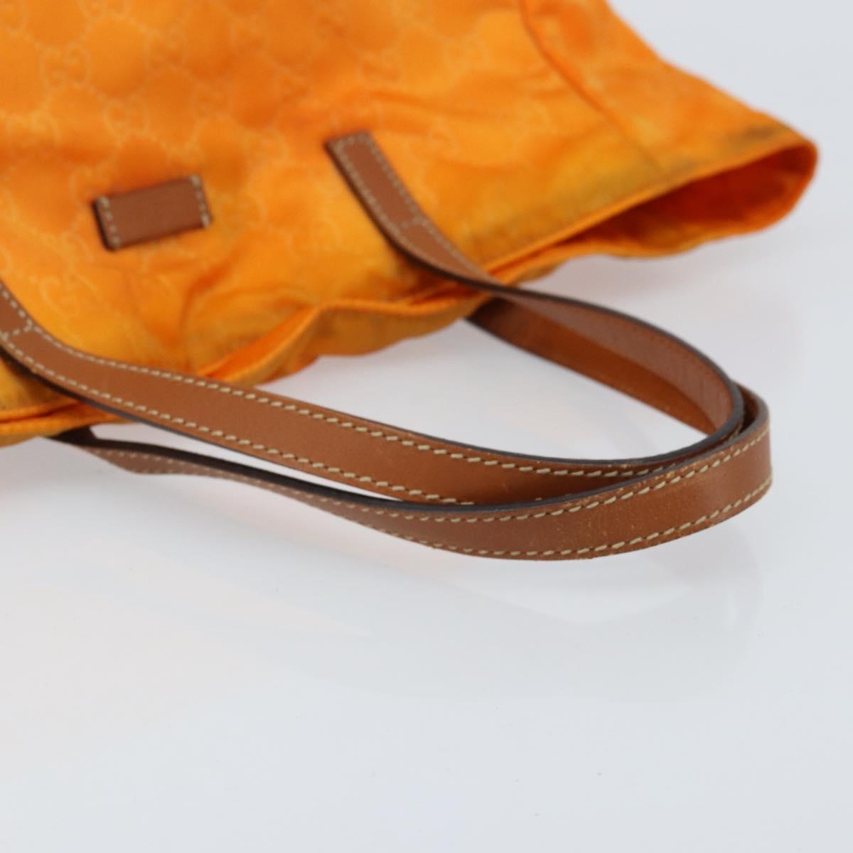 GUCCI GG Canvas Tote Bag Nylon Orange 282439 Auth 173944