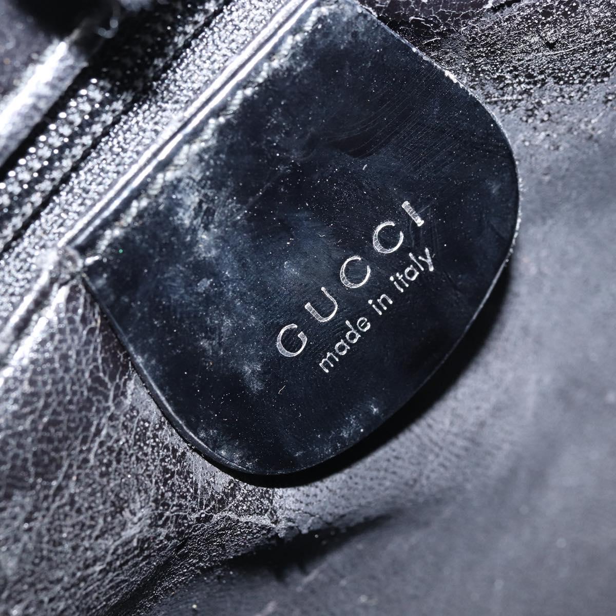 GUCCI Shoulder Bag Patent leather Black Silver 000 0506 Auth 173947