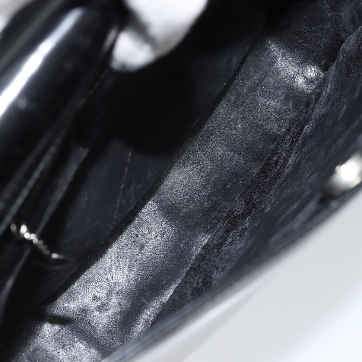 GUCCI Shoulder Bag Patent leather Black Silver 000 0506 Auth 173947