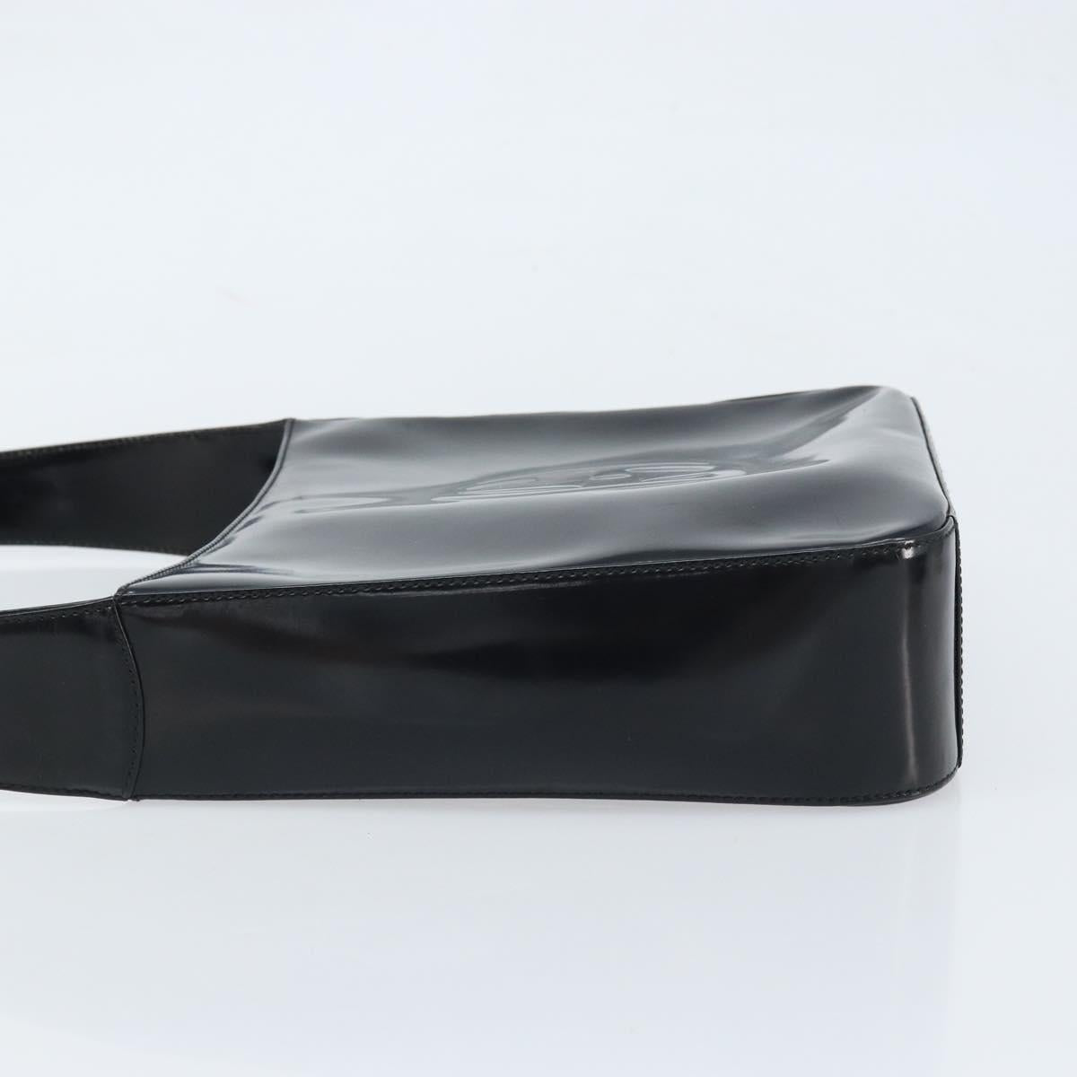 GUCCI Shoulder Bag Patent leather Black Silver 000 0506 Auth 173947