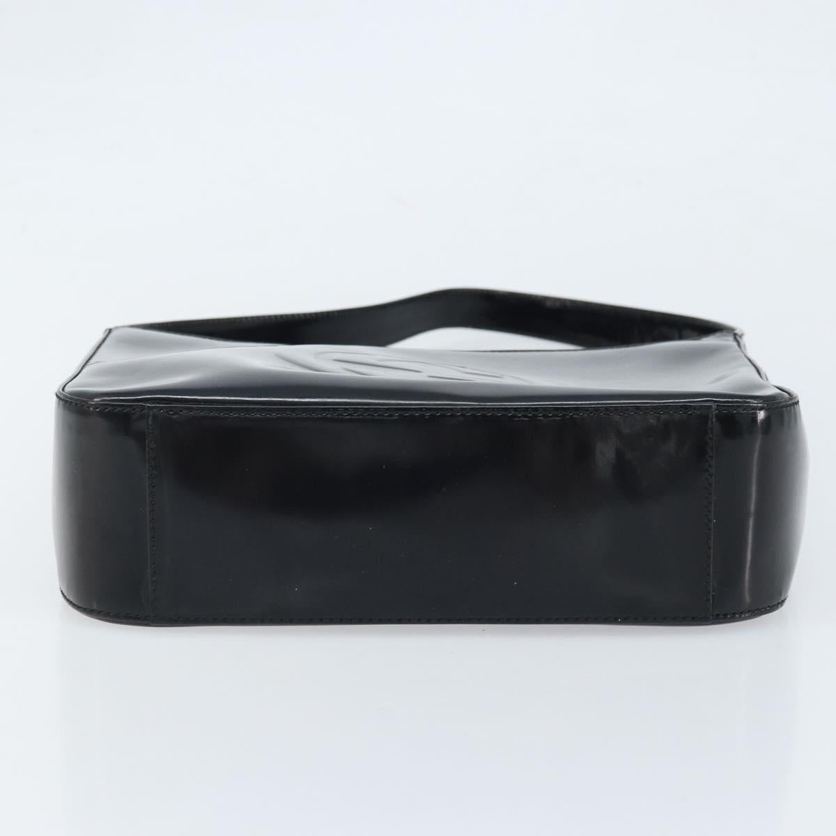 GUCCI Shoulder Bag Patent leather Black Silver 000 0506 Auth 173947