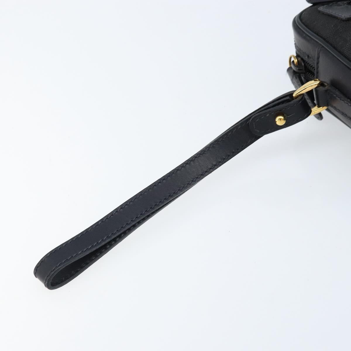 GUCCI GG Canvas Clutch Bag Black Gold 018 3754 3642 Auth 173949