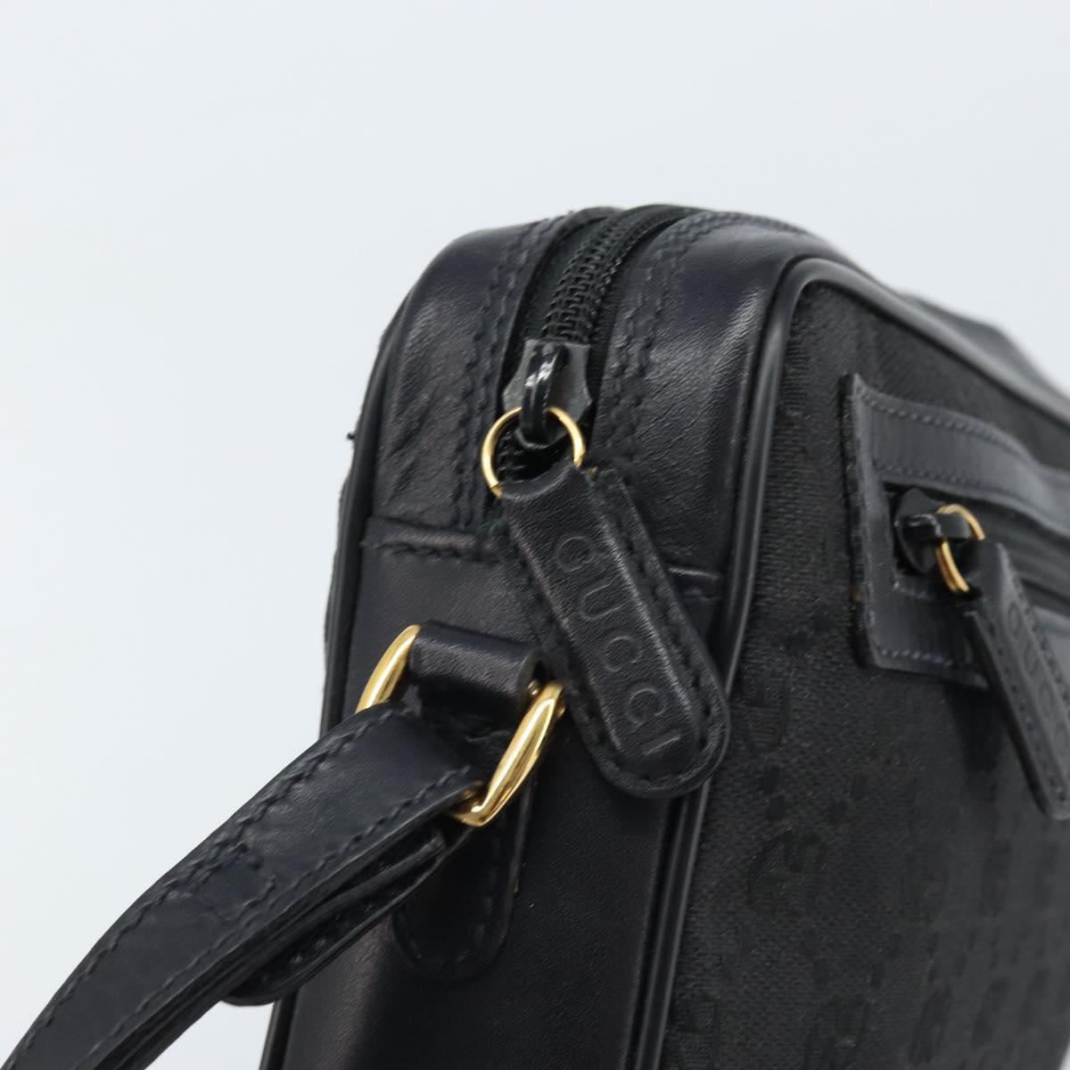 GUCCI GG Canvas Clutch Bag Black Gold 018 3754 3642 Auth 173949