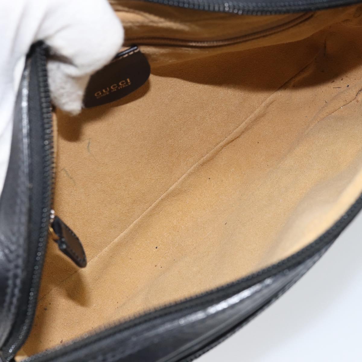 GUCCI GG Canvas Clutch Bag Black Gold 018 3754 3642 Auth 173949