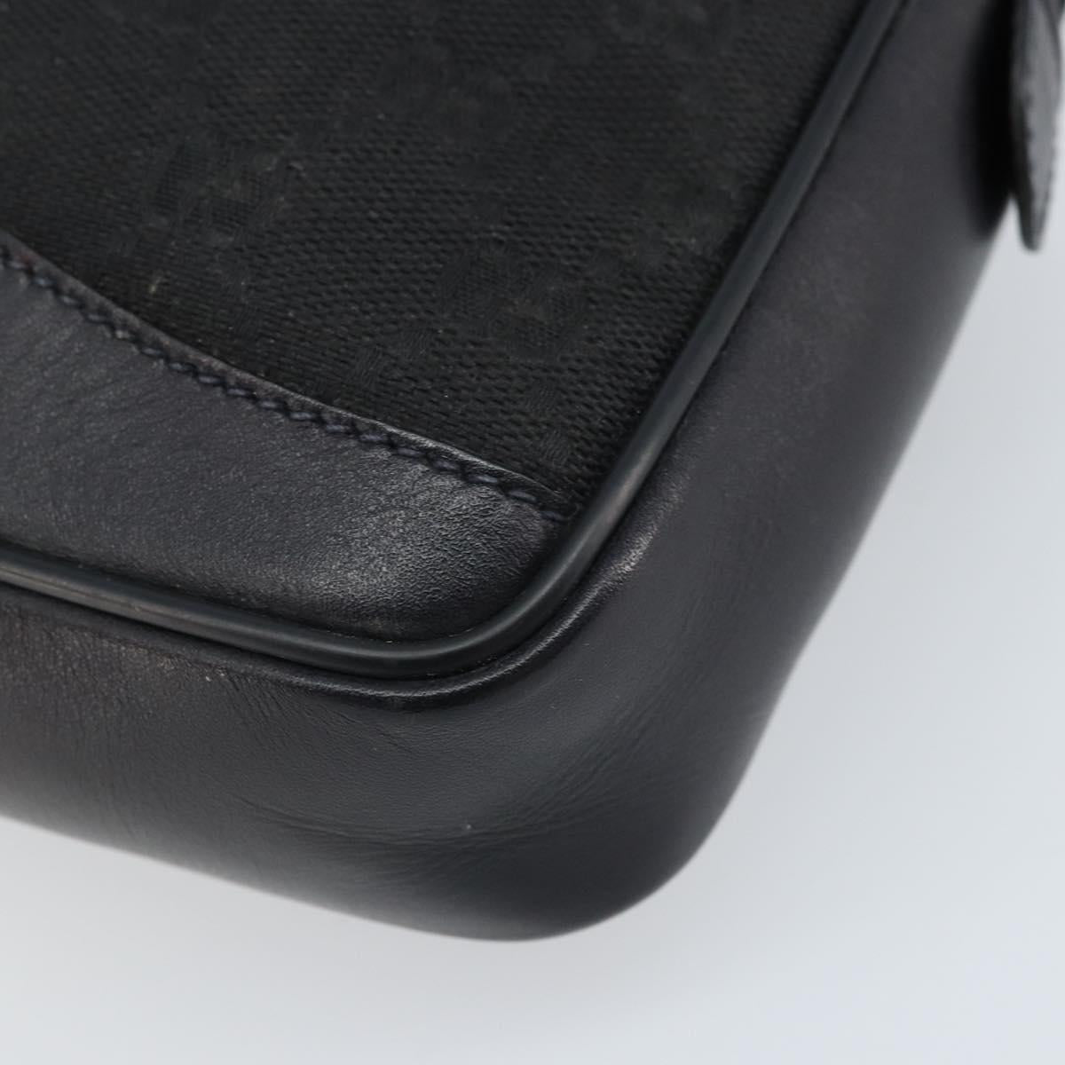 GUCCI GG Canvas Clutch Bag Black Gold 018 3754 3642 Auth 173949