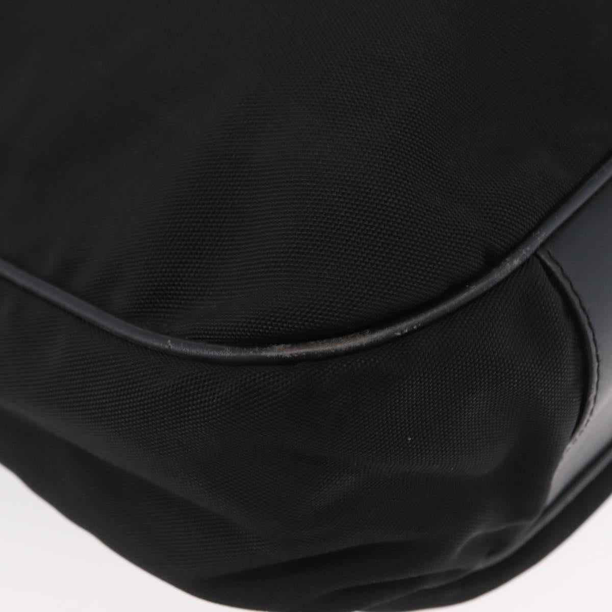 GUCCI Bamboo Shoulder Bag Nylon Black Silver 001 1577 Auth 173951
