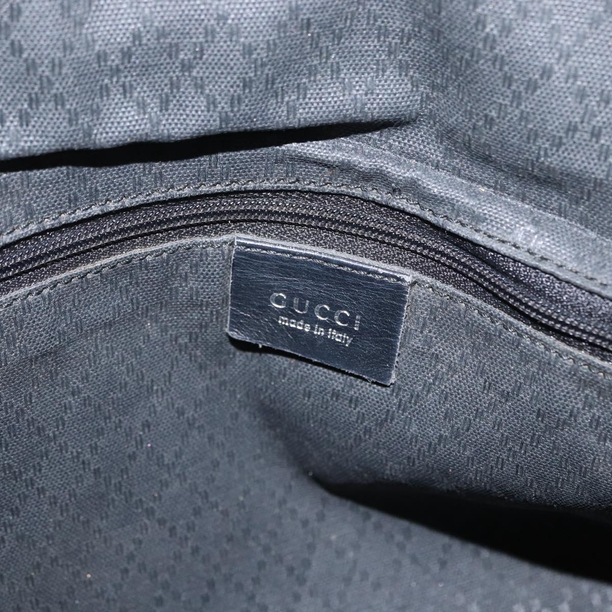 GUCCI Bamboo Shoulder Bag Nylon Black Silver 001 1577 Auth 173951