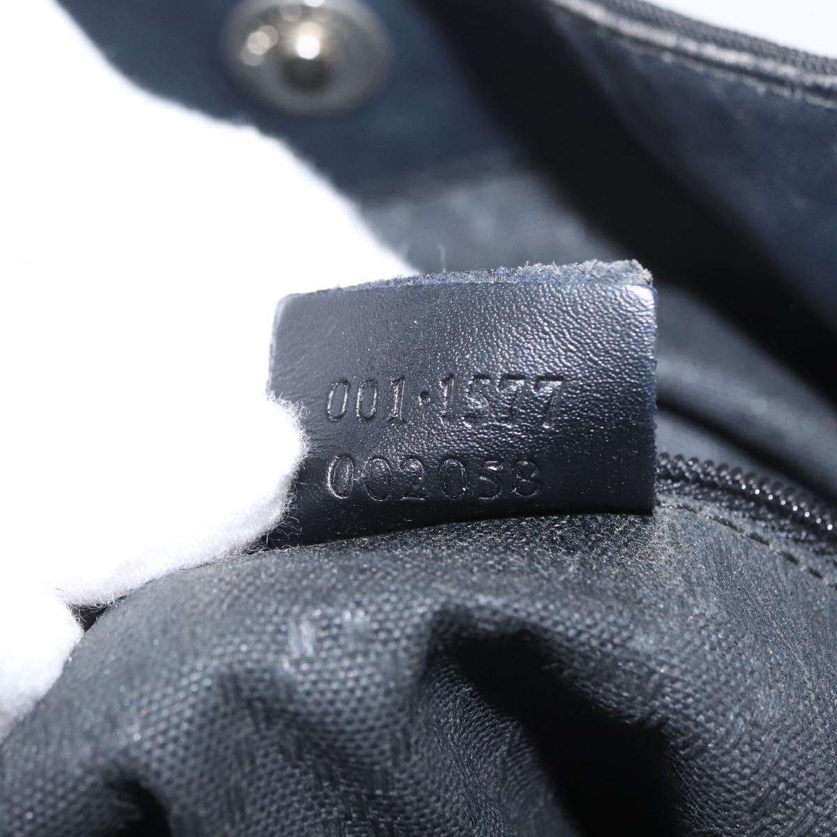 GUCCI Bamboo Shoulder Bag Nylon Black Silver 001 1577 Auth 173951