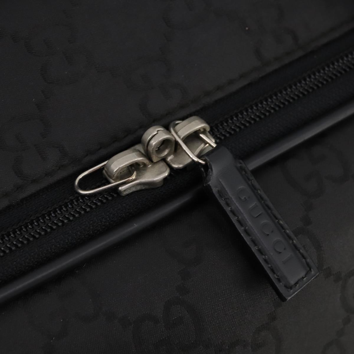 GUCCI GG Canvas Boston Bag Black Silver Auth 173961