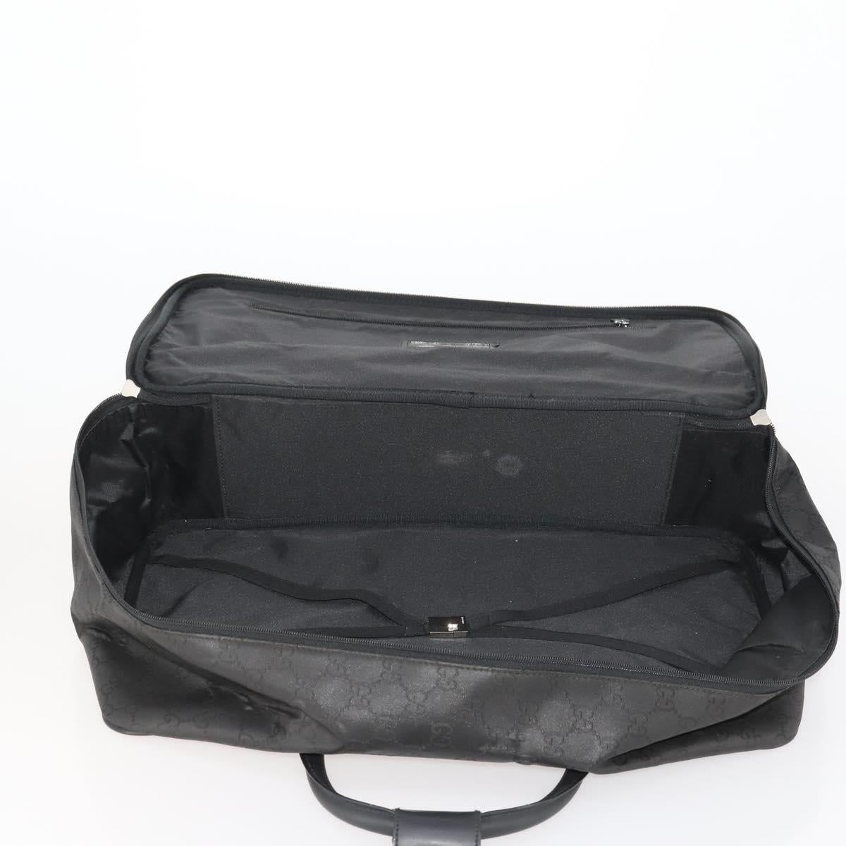GUCCI GG Canvas Boston Bag Black Silver Auth 173961