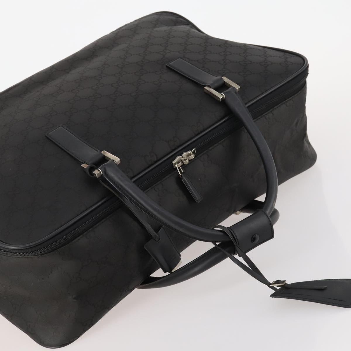 GUCCI GG Canvas Boston Bag Black Silver Auth 173961