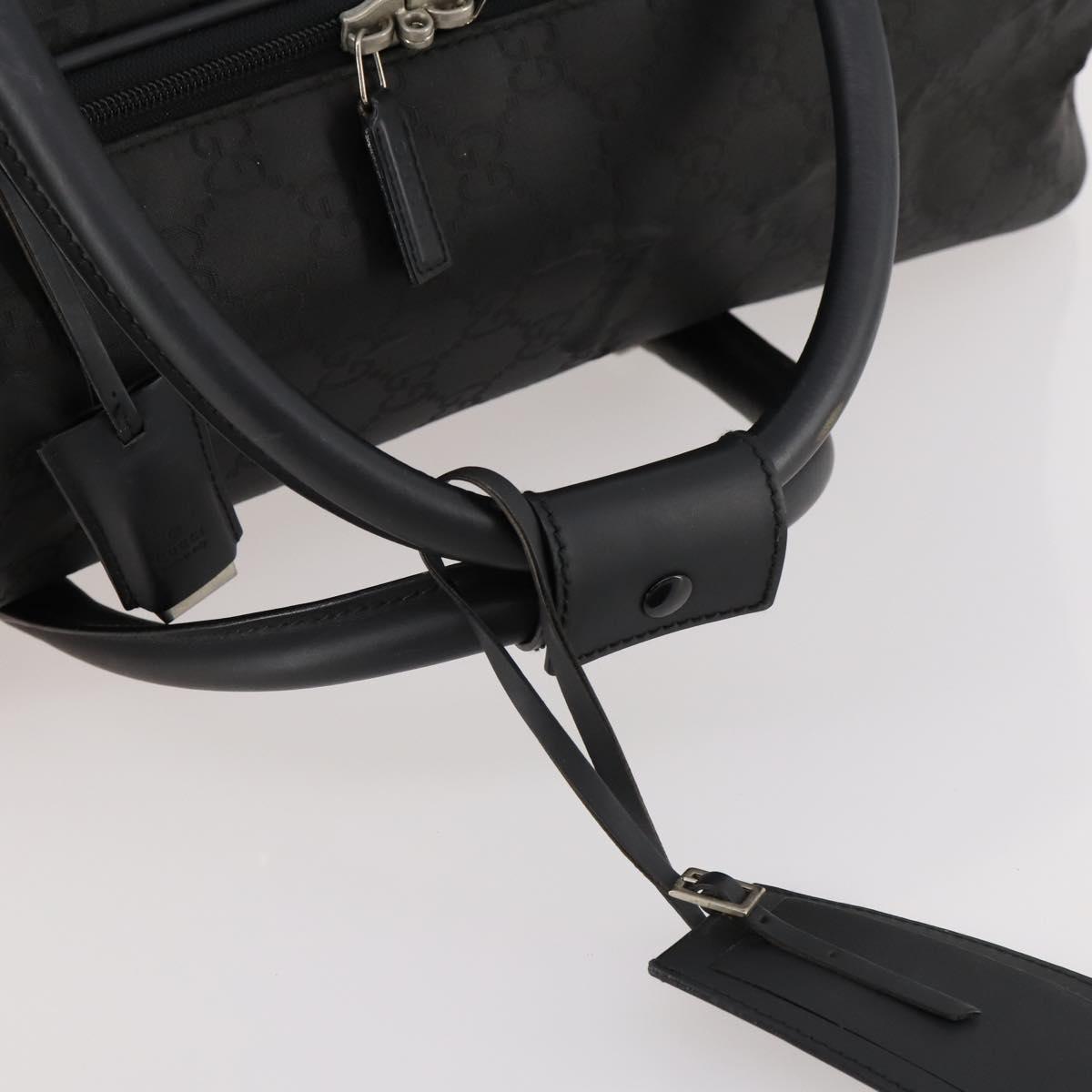 GUCCI GG Canvas Boston Bag Black Silver Auth 173961
