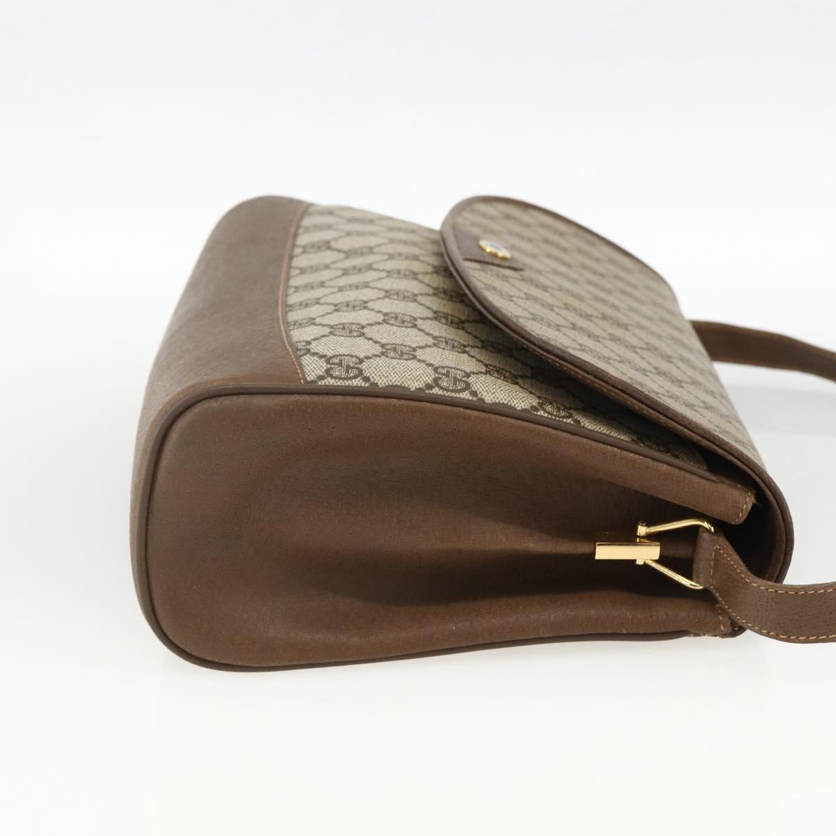 GUCCI GG Supreme Shoulder Bag PVC Leather Beige Gold 116 02 067 Auth 173967