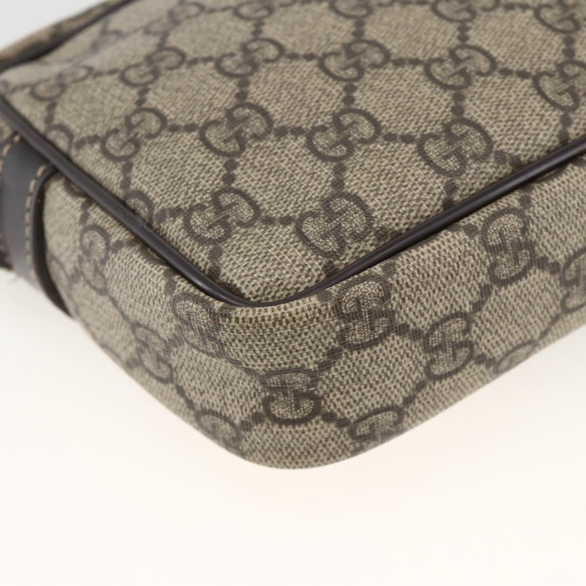 GUCCI GG Supreme Shoulder Bag PVC Beige Gold 201447 Auth 173968