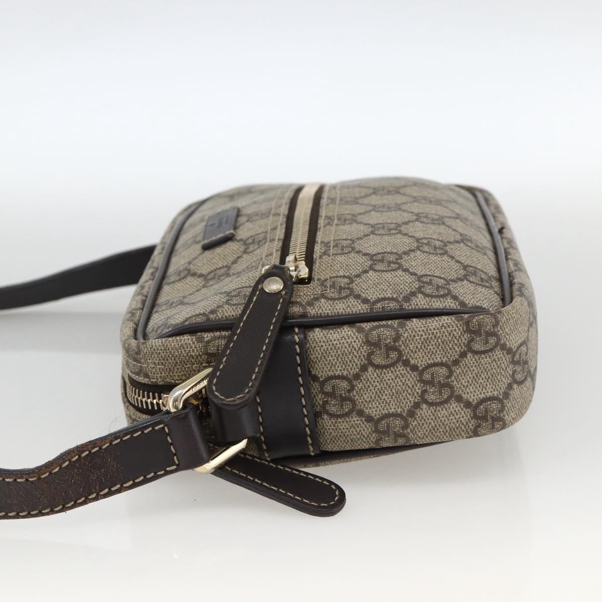 GUCCI GG Supreme Shoulder Bag PVC Beige Gold 201447 Auth 173968