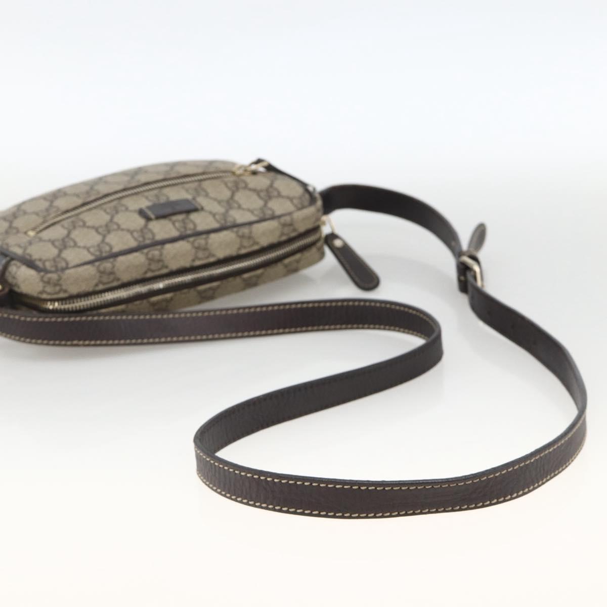 GUCCI GG Supreme Shoulder Bag PVC Beige Gold 201447 Auth 173968