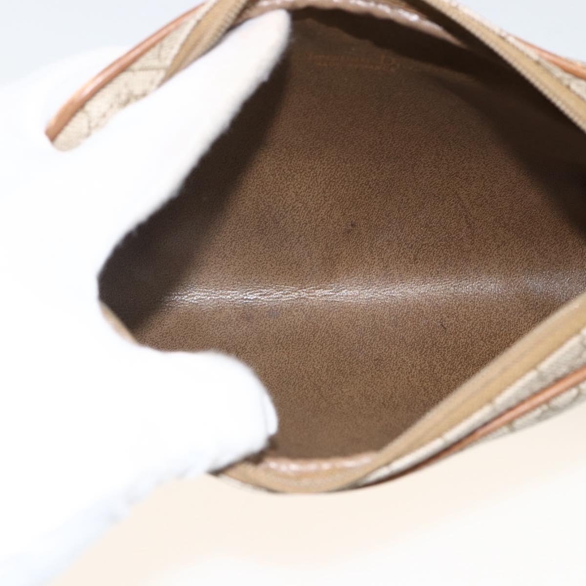 Christian Dior Honeycomb Canvas Shoulder Bag PVC Beige Gold Auth 173969