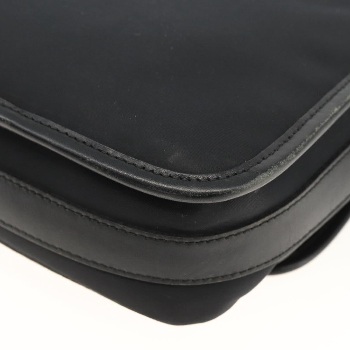 BURBERRY Shoulder Bag Nylon Black Silver Auth 173971