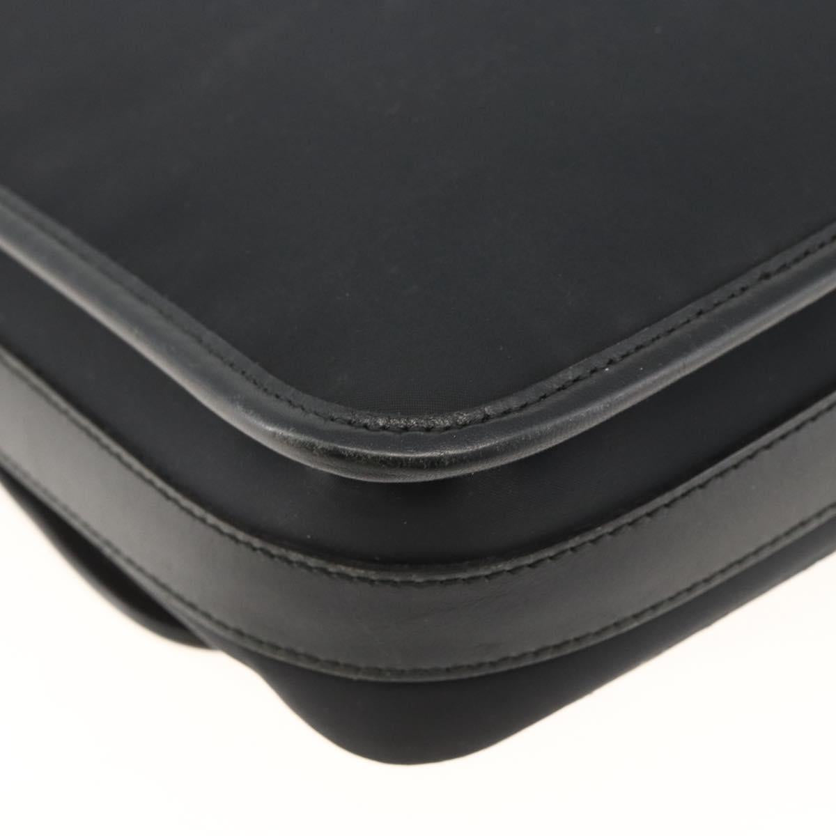 BURBERRY Shoulder Bag Nylon Black Silver Auth 173971