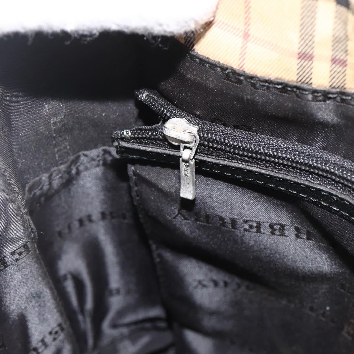 BURBERRY Shoulder Bag Nylon Black Silver Auth 173971