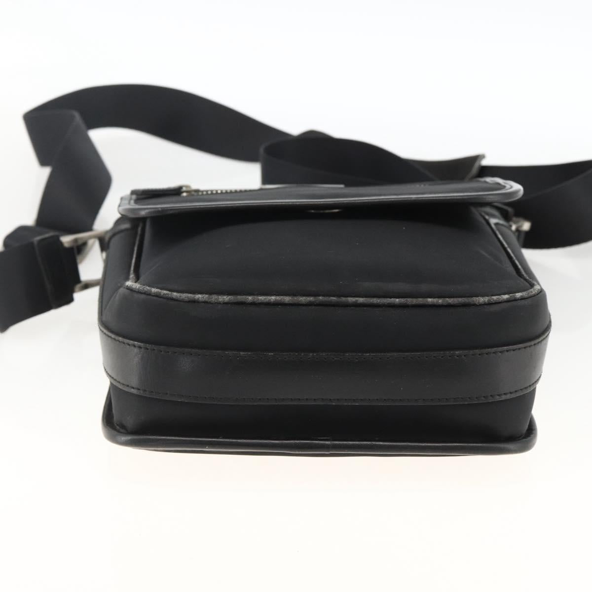 BURBERRY Shoulder Bag Nylon Black Silver Auth 173971
