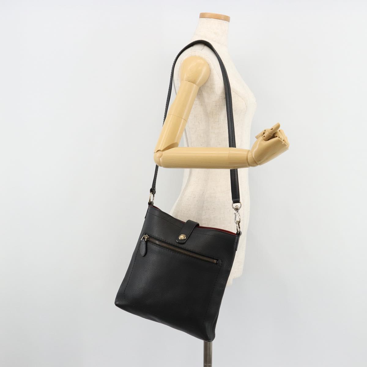 BALLY Shoulder Bag Leather Black Auth 173982
