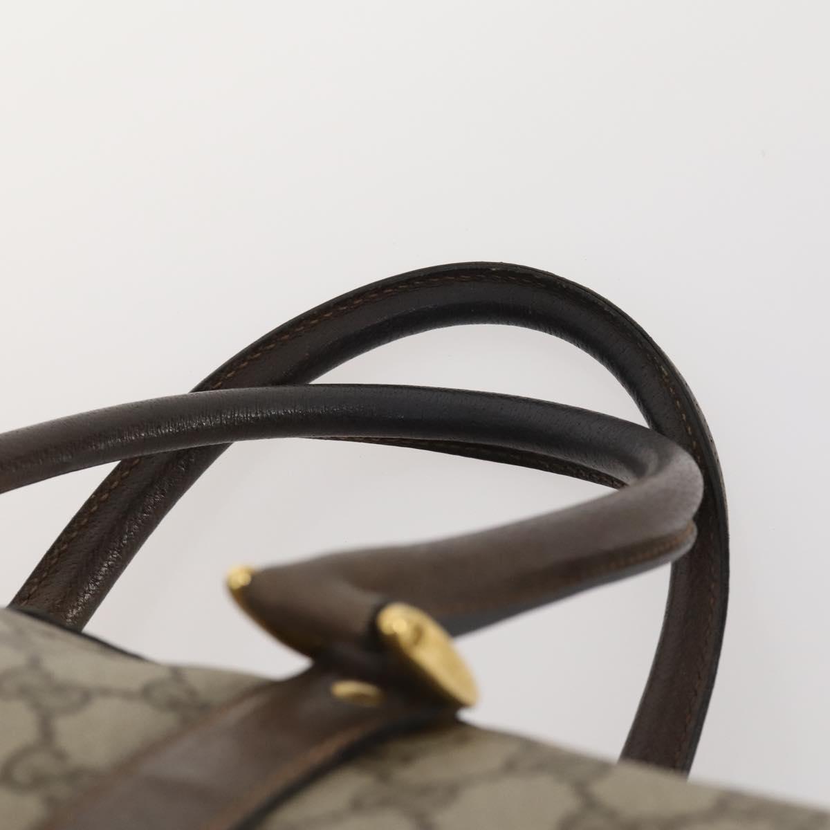 GUCCI GG Supreme Hand Bag Leather 2 Set Black Beige Auth 173983