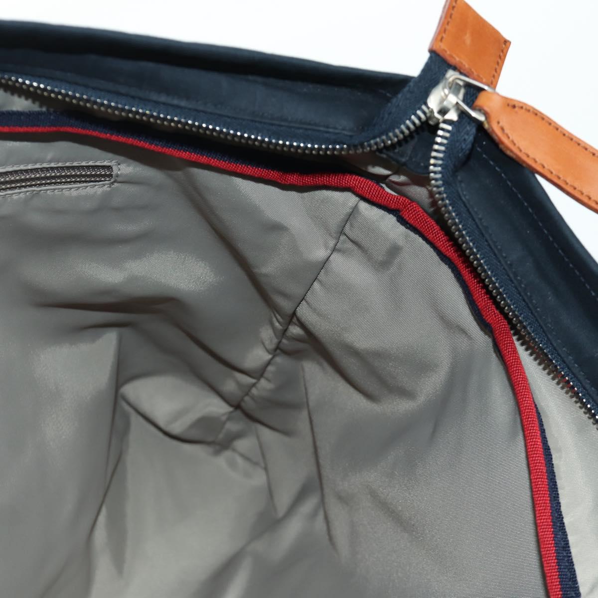 GUCCI Sherry Line Shoulder Bag Nylon Navy Silver 256312 Auth 173985A