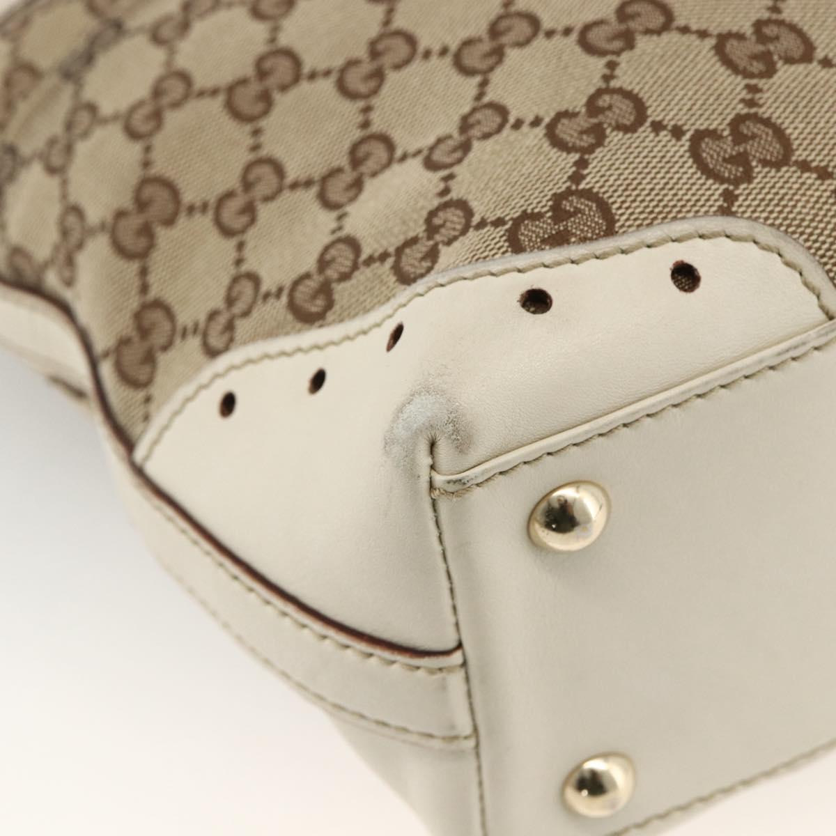 GUCCI GG Canvas Hand Bag Beige Gold 145994 Auth 173989