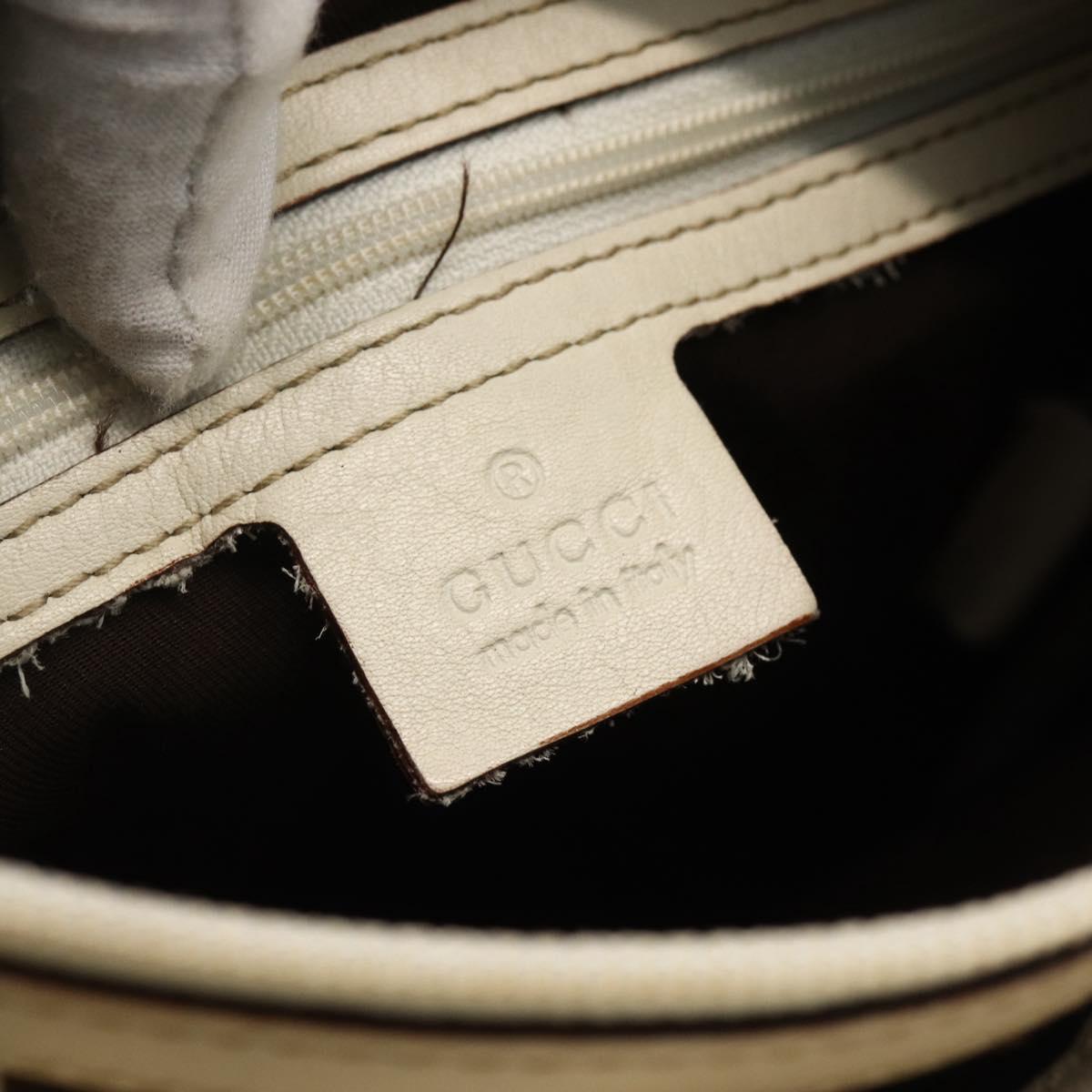 GUCCI GG Canvas Hand Bag Beige Gold 145994 Auth 173989