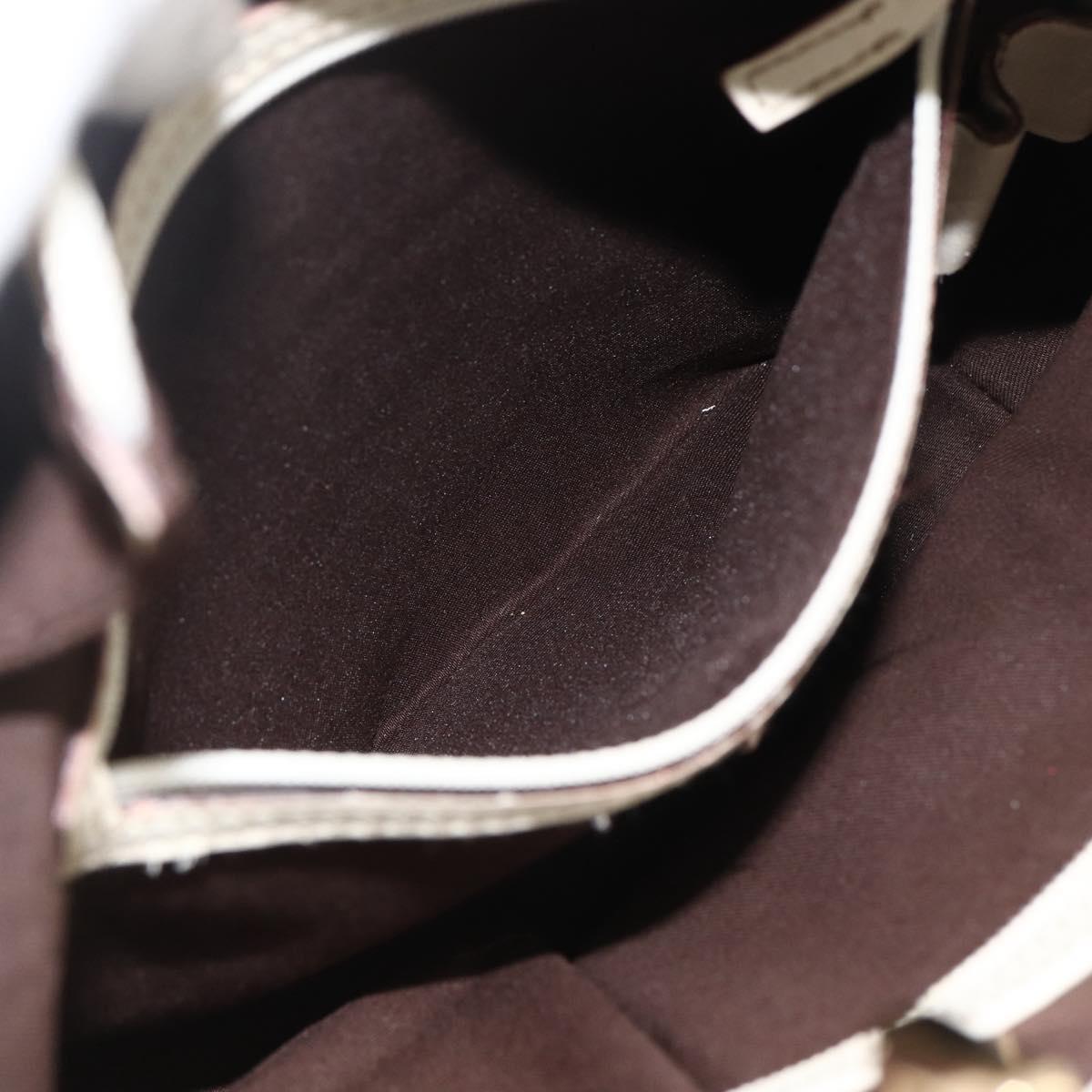 GUCCI GG Canvas Hand Bag Beige Gold 145994 Auth 173989