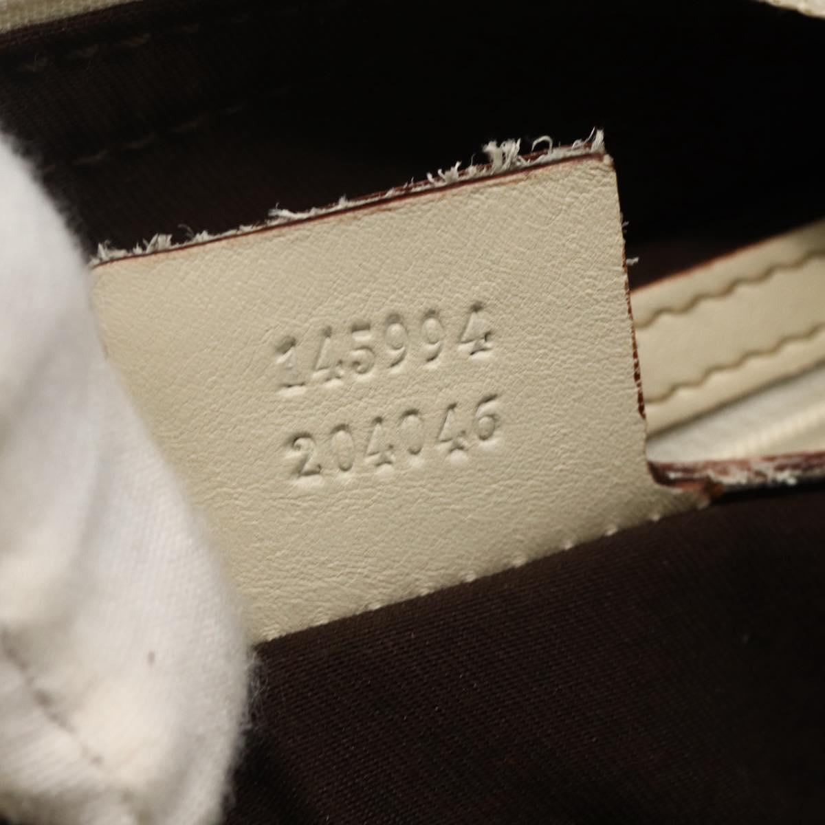 GUCCI GG Canvas Hand Bag Beige Gold 145994 Auth 173989