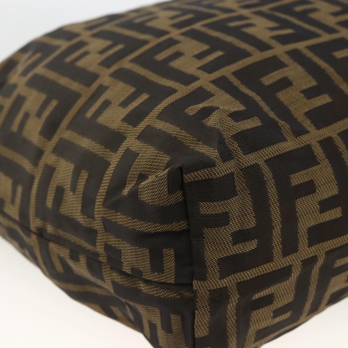 FENDI Zucca Canvas Pouch Black Brown Auth 173991