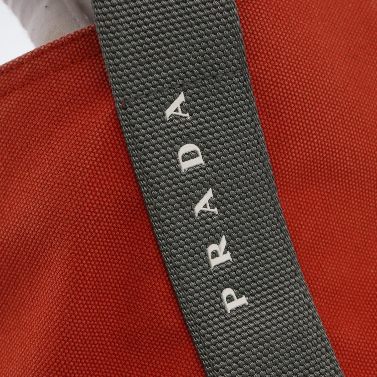 PRADA Sports Hand Bag Canvas Orange Auth 173993