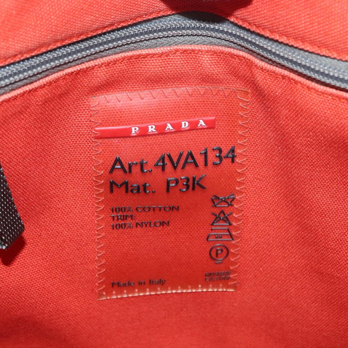 PRADA Sports Hand Bag Canvas Orange Auth 173993
