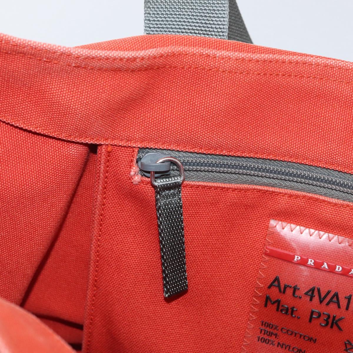 PRADA Sports Hand Bag Canvas Orange Auth 173993