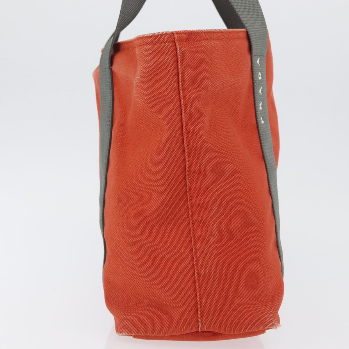 PRADA Sports Hand Bag Canvas Orange Auth 173993