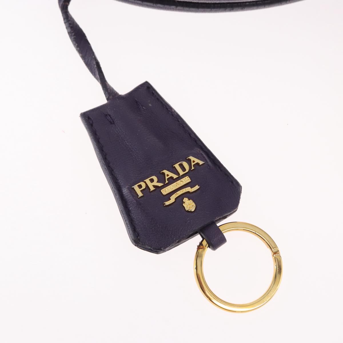 PRADA Hand Bag Nylon Leather Purple Gold Auth 173998