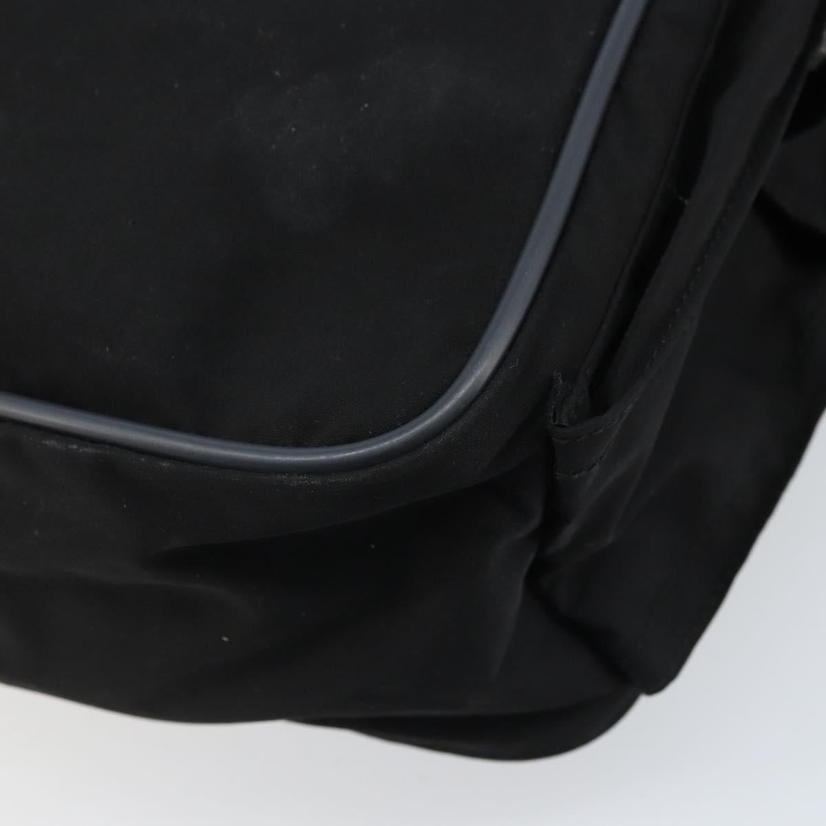PRADA Sports Shoulder Bag Nylon Black Silver Auth 173999