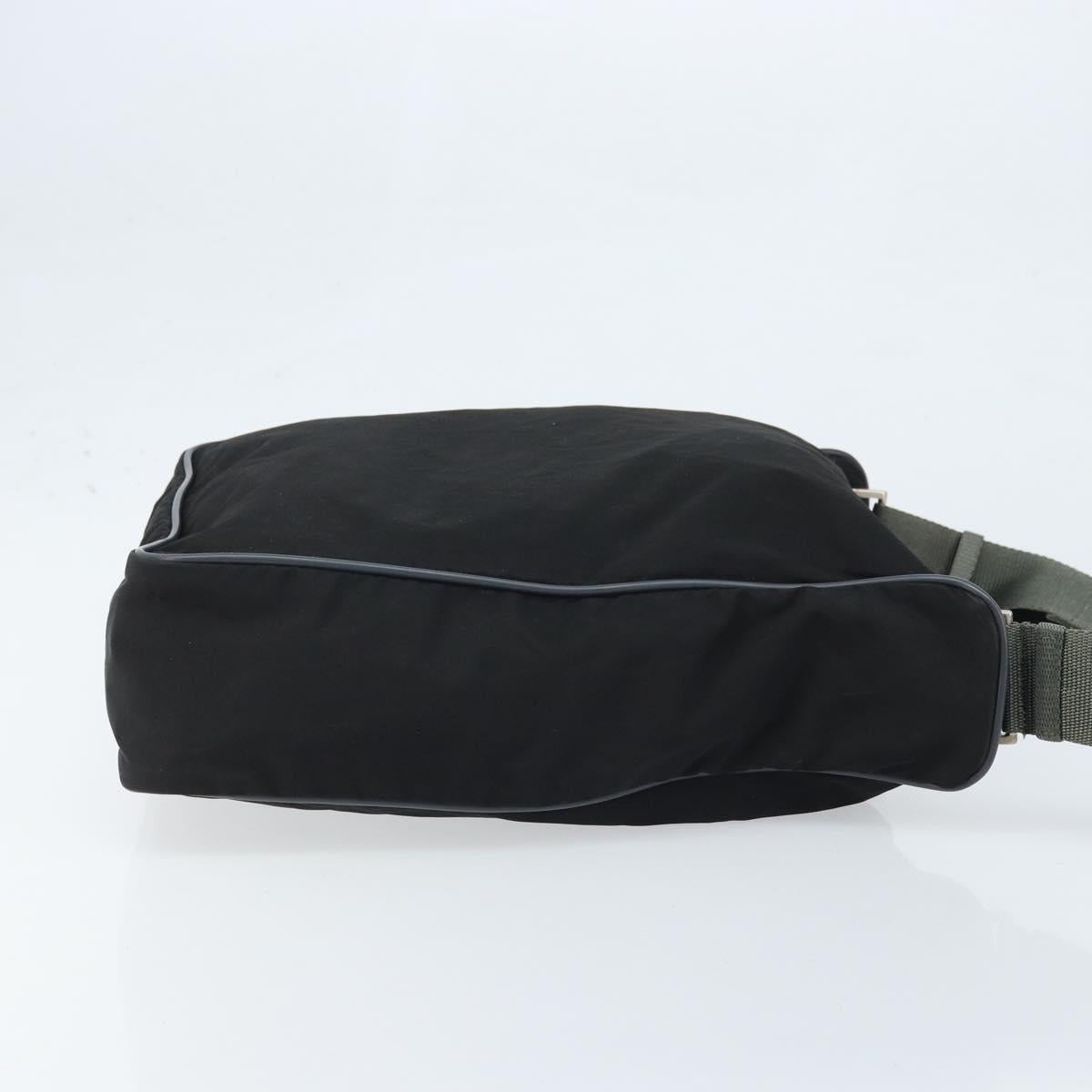 PRADA Sports Shoulder Bag Nylon Black Silver Auth 173999