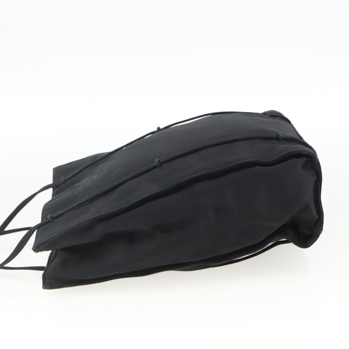 PRADA Hand Bag Satin Black Auth 174000