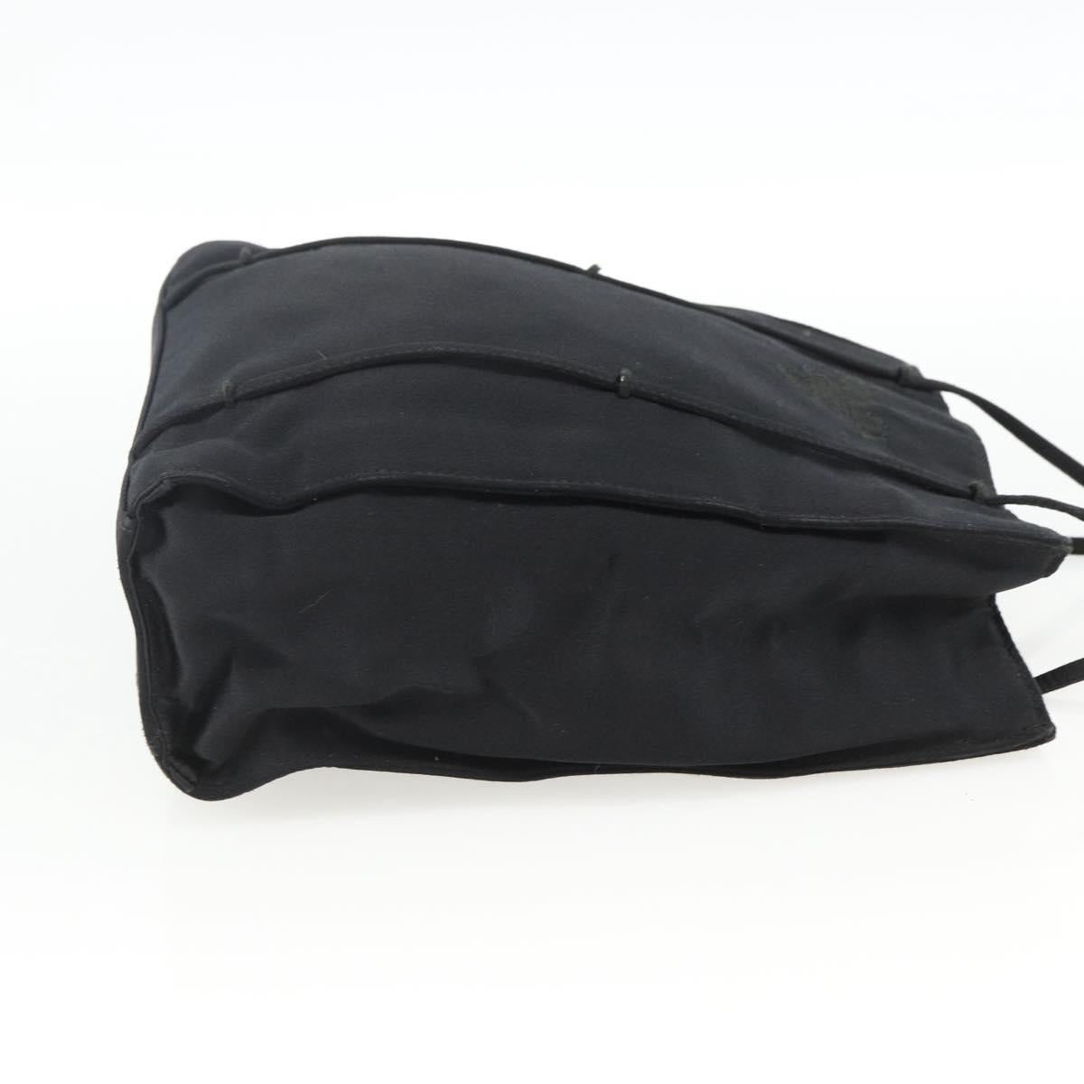 PRADA Hand Bag Satin Black Auth 174000