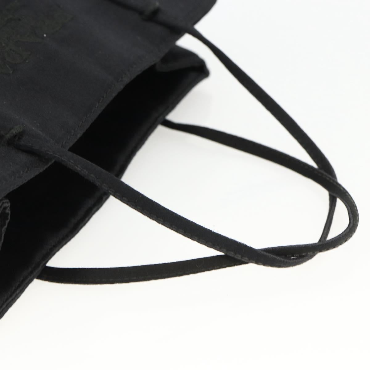 PRADA Hand Bag Satin Black Auth 174000
