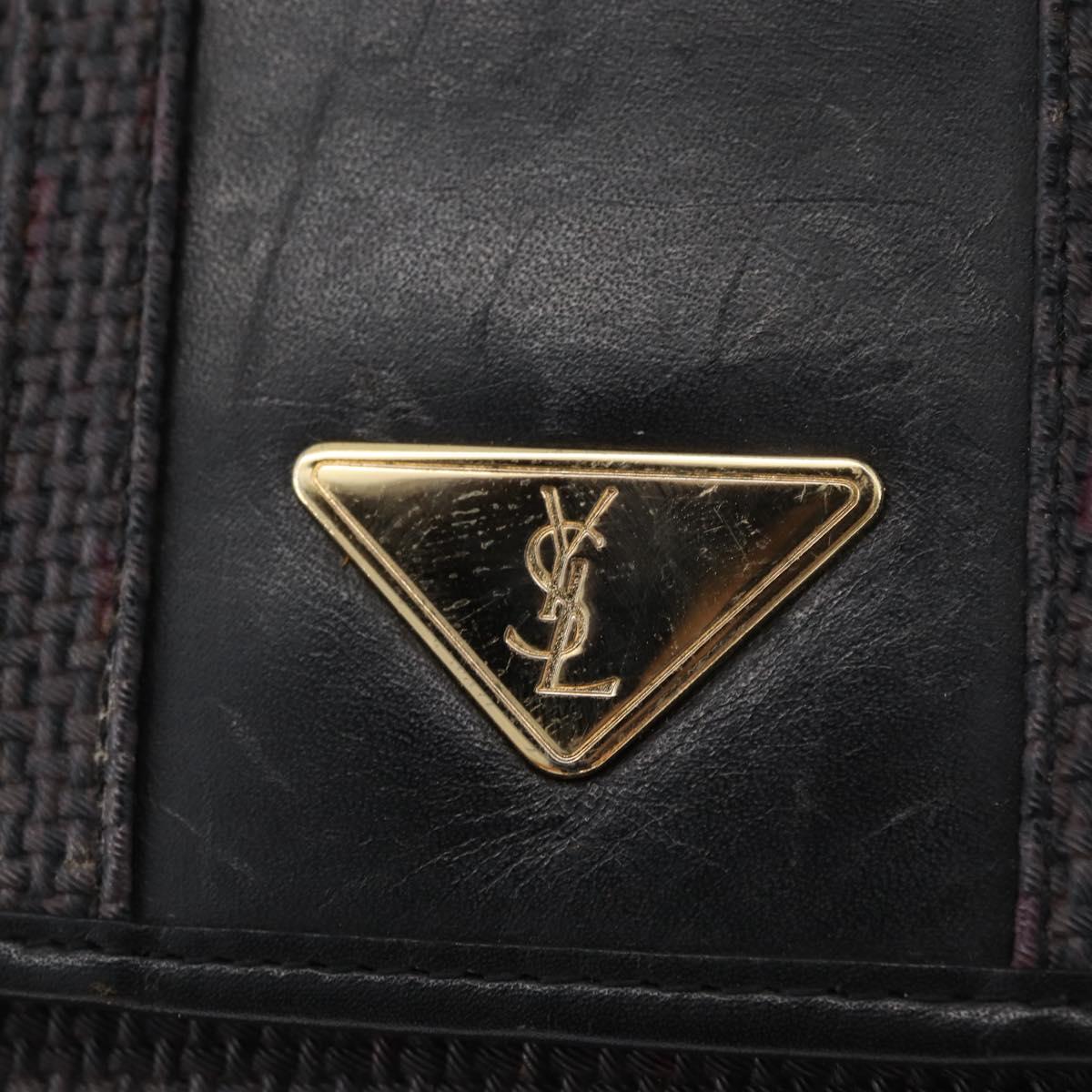 SAINT LAURENT Clutch Bag PVC Purple Gold Auth 174001