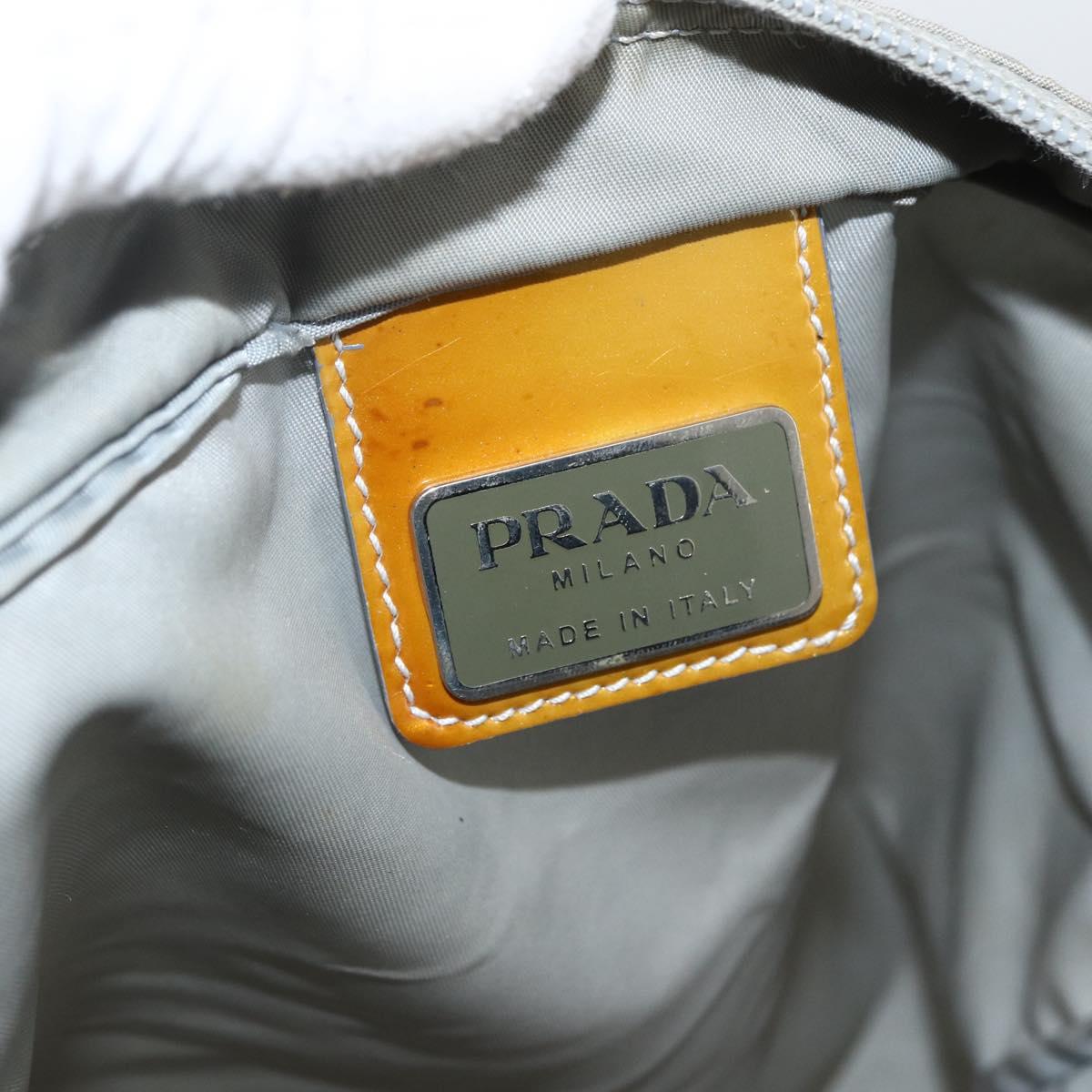 PRADA Shoulder Bag Nylon Gray Silver Auth 174005