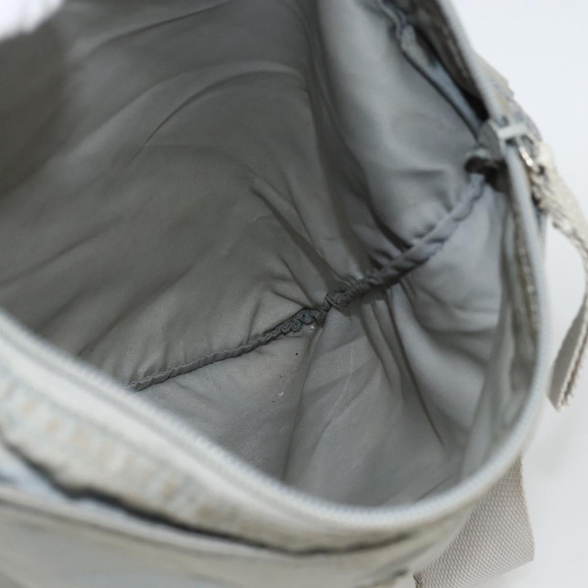 PRADA Shoulder Bag Nylon Gray Silver Auth 174005